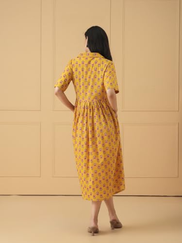 Image of The Mom Store Maternity and Nursing Dress | Pre and Post Pregnancy Dress for Womens | Zipper /Button Opening | Causal Wear | Trendy Stylish Causal Dresses for New Moms