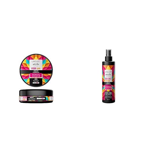 Urban Care Style Guide Aqua Max Wax Islak ve Sert Görünüm (100 ml) ve URBAN Care Style Guide Deniz Tuzu Etkili Doğal Dalga Sağlayan Saç Spreyi 200 ml- Vegan