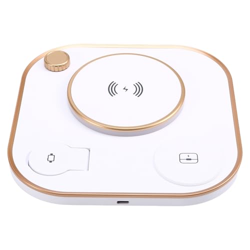 Inkoby Cargador Inalámbrico Magnético Multifuncional Plegable para Teléfono Móvil con Lámpara, Reloj, Auriculares, Cargador de Escritorio de 15 W, B