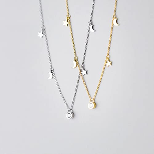 Colliers en argent 925 sterling avec pendentif étoiles simples de prestige