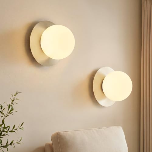 Image of Mid-Century Wall Sconces Ceiling Light Fixture,Nickel 2 Pack