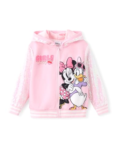 Disney Frozen Elsa Stitch Minnie Mouse Toddler Girl Jacket Sequin Zipper Hoodie Sweatshirt Coat Birthday Clothes 3-13 Years