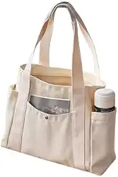 Bolsa de Lona Feminina Grande de Ombro Forrada Faculdade Passeio e Trabalho