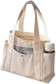 Bolsa de Lona Feminina Grande de Ombro Forrada Faculdade Passeio e Trabalho