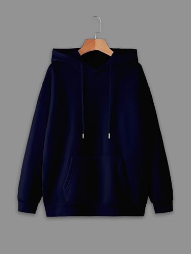 Image of Mack Jonney Solid Hooded Cotton Fleece Sweatshirt for Men-VMACK639116