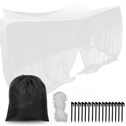 Hugeleaf 16.4 X 9.84 X 8.2 Ft Extra-Large Mosquito Netting for Patio, 3 Openings 220 Mesh Mosquito Net Tent Outdoor Bug Netting for Camping, Gazebo, Garden Protection from Insect