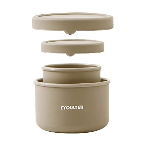 Eyoulyer Silikon Bento Boxen Lunchbox Behälter Baby Aufbewahrung Auslaufsicher Abendessen Behälter Silikon Mikrowelle Schüssel Cover