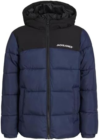 Doudoune Garçon Jack & Jones Jjmoon Hood Puffer – Coupe Classique, 100% Polyester, Chaud & Léger