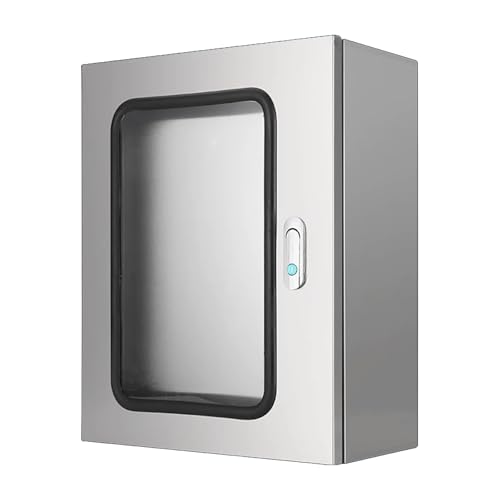 Caja de Conexiones Eléctrica con Cerradura,Estanca,de Acero Inoxidable,for Uso en Interiores y Exteriores.Carcasa for Montaje en Superficie Con Placa de Montaje(201,19.7X15.7X9.8in)
