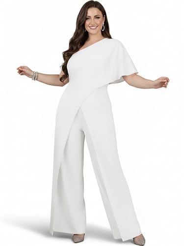 Image of KOH KOH Womens 2026 One Off Shoulder Asymmetric Long Pant Jumpsuit Romper