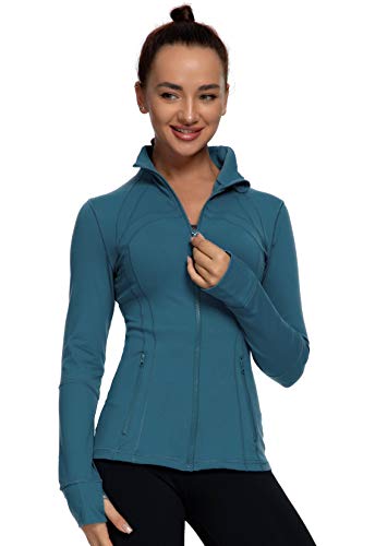 QUEENIEKE Women's Sports Define Jacket Slim Fit and Cottony-Soft Handfeel Size S Color Teal