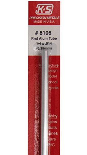 K&S 8106 Round Aluminum Tube, 1/4 Inch Od X 0.014 Inch Wall X 12 Inch Long thumb #1
