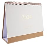 SOPOTUTU Tischkalender Groß Wiederverwendbarer Schreibtischkalender Goldene Robuster Papierkalender...