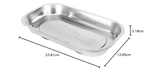 Titan 21265 Rectangular Magnetic Tray, Silver, 23.8 x 13.7 x 3.2 cm - Image 4