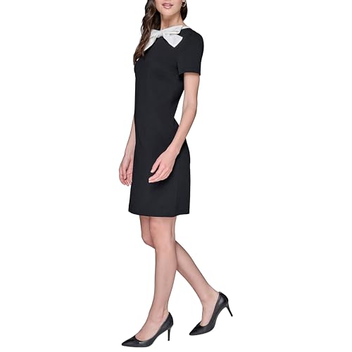 KARL LAGERFELD Women's A-line Crew Neck Scuba Crepe Dress3