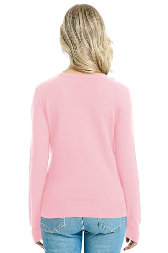Image of QUALFORT Women's Sweaters Long Sleeve Soft Lightweight Basic Knitted Pullover Sweater