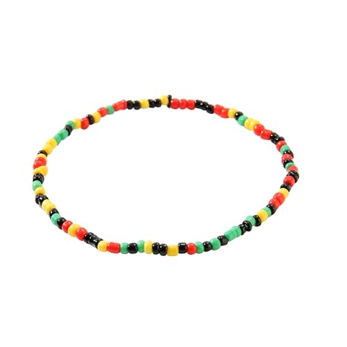 Image of Beaded Anklets for Women Handmade Boho Beaded Ankle Bracelets Colorful Beads Foot Anklets for Women