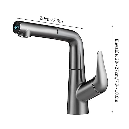 Robinet de lavabo de salle de bain extractible et mitigeur monocommande - 8