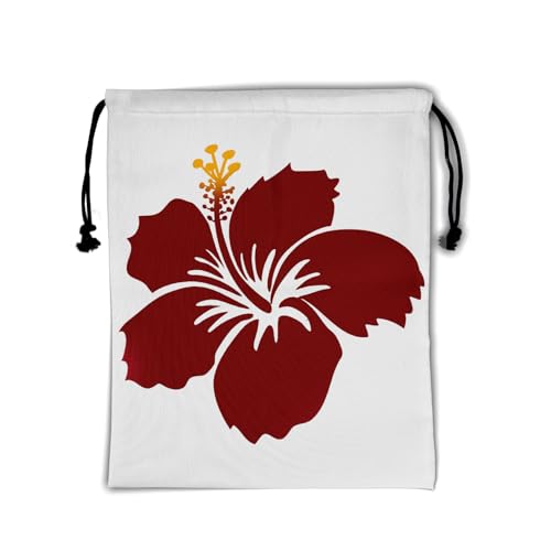 Hibiscus Flower Drawstring Grip Bags - Flower Gymnastics Gym Bag Floral Storage Pouch Gym Bag Waterproof Adjustable