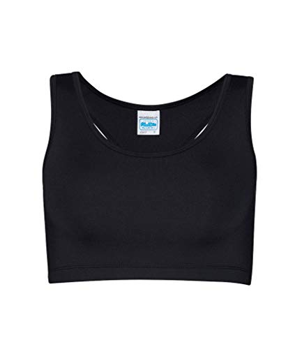 AWDis - Top Deportivo sin Mangas Modelo Girlie para Mujer (XS) (Negro Intenso)