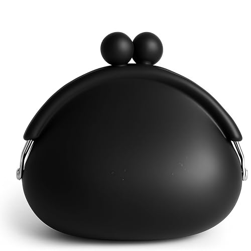 Ruispeed Portefeuille à monnaie pour femme – Petit porte-monnaie en silicone avec fermoir à...