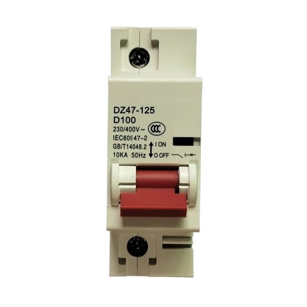 DZ47-125 1P 230V/400V Miniature Circuit Breaker Low-Voltage DIN Rail Mount C-Type Overload Protection Short Circuit Protection (100A)