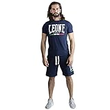 leone - set in jersey da uomo con t-shirt e bermuda power training - navy blue (10), xs