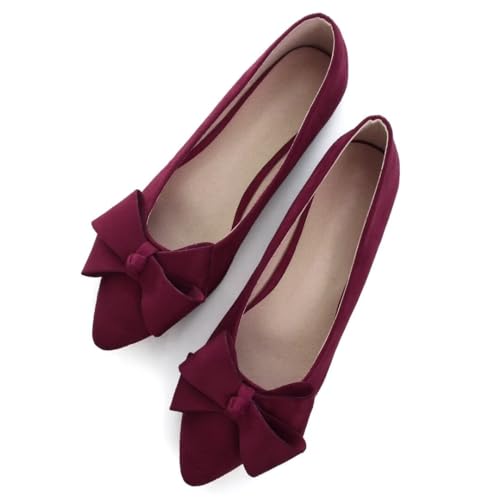 Image of TN TANGNEST Flats Shoes Women Comfort Casual Loafers | Classic Pointed Toe Bowknot Flats Cute Slip On Flats, Wear to Work Travel Walk