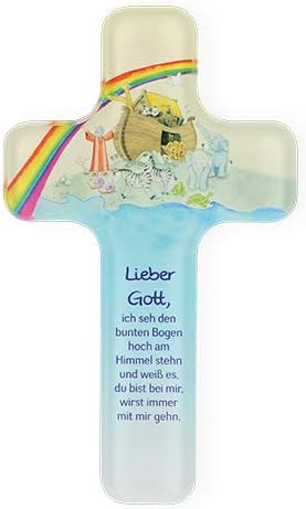 Butzon & Bercker Kinderkreuz Aus Buche 7x11cm - Christliches Wandkreuz Mit Fisch-Motiv