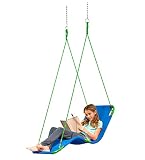 HearthSong Hanging Lounge Tree Swing for Kids, 54' L x 20' W Weather-Resistant Polypropylene Mat Holds Up to 200 lbs.