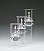 Firefly Modern Transcend Clear Glass Oil Lamp | 2 Pieces | 10-3/8 Inch Tall Hurricane Candle Holder Sleeve with Suspended, Round Bliss Oil Candle