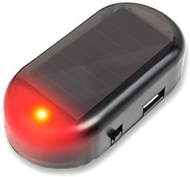 Strobe Signal Security System Universal Flash Warning LED Light Alarm Car Simulation Lamp Power Fake Theft Solar Simulation Fake Anti-Theft Caution, Red