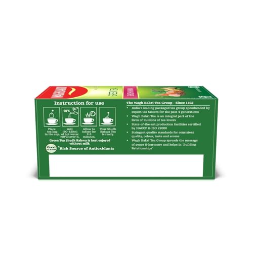Image of Wagh Bakri Green Tea Shudh Kahwa 25 Tea Bags | Pack Of 2