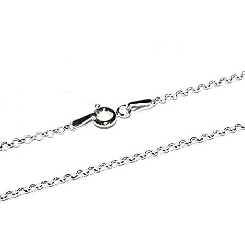 GENUINE SOLID 925 STERLING SILVER MINI BELCHER ROLO CHAIN NECKLACE - 1mm Gauge - 18inch Cover