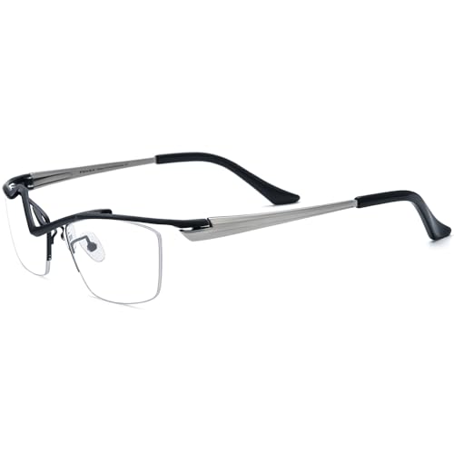 Image of FONEX Pure Titanium Glasses Frame Men Semi Rimless Square Eyeglasses Eyewear DTX416