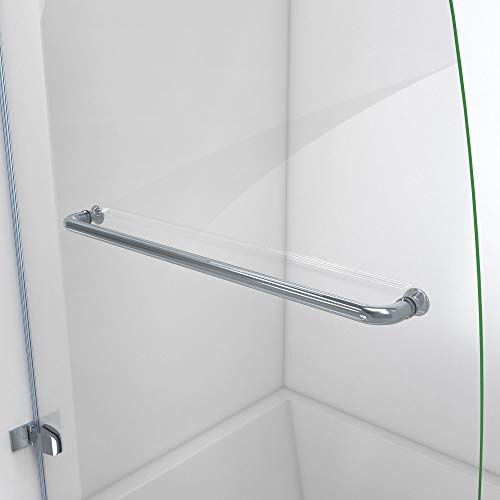 DreamLine Aqua Uno 34 in. W x 58 in. H Frameless Hinged Tub Door in Chrome, SHDR-3534586-01