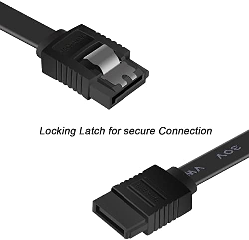 Image of SEEMECX (22cm, Pack of 1 SATA III 6Gbps Straight Data Cable | High-Speed Internal Connector Wire for SSD, HDD, CD /DVD Drive | Durable PVC Coated Cable - Black