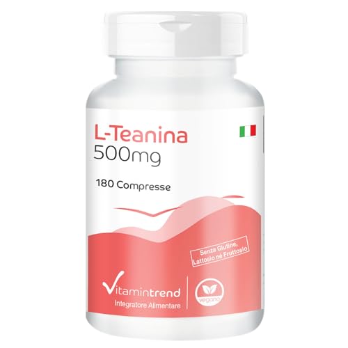 L-Teanina 500Mg - Alto Dosaggio- 180 Compresse Vegan Per 6 Mesi! | Vitamintrend®