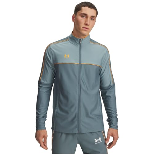 Under Armour Mens Challenger - Top Tuta da Uomo a Maniche Lunghe, Grigio/arancione., S