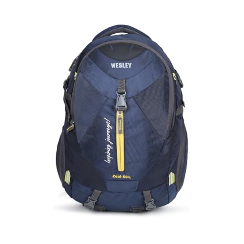 Image of Wesley Spartan Zeal Unisex Travel Hiking Laptop Bag fits Upto 17.3 inch with Raincover and Internal Organiser Backpack Rucksack College Backpack 50 L