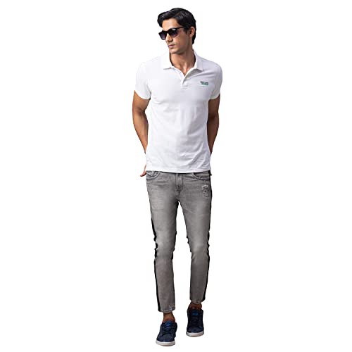 Image of Spykar Grey Cotton Slim Fit Narrow Regular Length Jeans for Men(8907966481602,Grey,30)