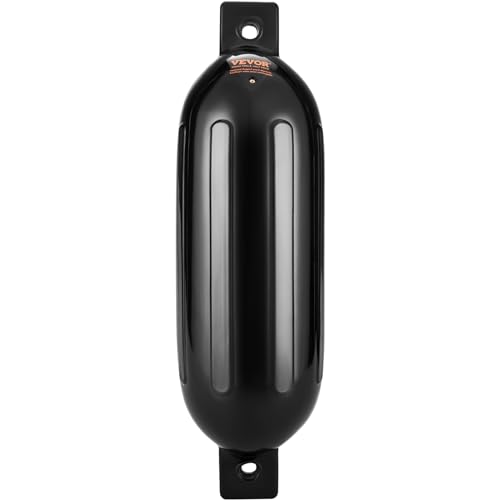 VEVOR Boat Fenders, 5.5" x 20" Boat Bumpers for Docking, Inflatable Ribbed Fender with Center Holes, Marine Boat Dock Fender Bumper with Air Pump, 4 Needles and 4 Ropes and Storage Bag, Black - image 9