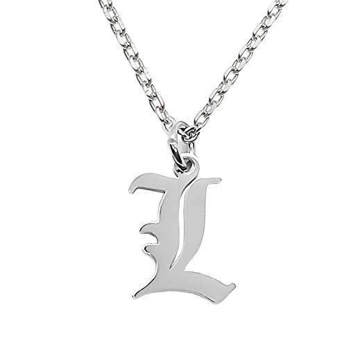Old English Initial Alphabet Letter Necklace - Main Image