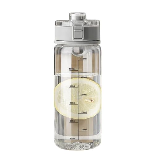 ウォーターボトル 水筒 スポーツボトル 450ml 600ml 大容量 プラスチック ボトル 直飲み コップ 軽量 透明 自動ポップアップ スポーツドリンク ボトル ハンドル付き 耐冷 耐熱 漏れ防止 ストロー付き アウトドア 旅行 携帯便利 (600ml