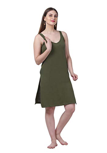 Image of Splash Cotton Rich Camisole Slip for Women| Long Kurti Slip /Suit Slip /Camisole Slip Knee Length - 139