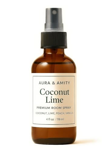 Image of Aura & Amity Premium Room & Linen Spray - Handmade Luxury Fabric & Home Fragrance Mist, Long-Lasting & Eco-Friendly (Coconut Lime)