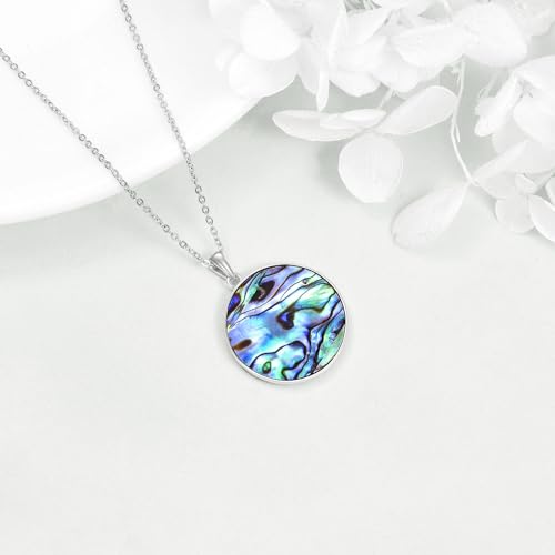 Pendentif celtique en argent sterling 925 et nacre d'ormeau véritable - 2