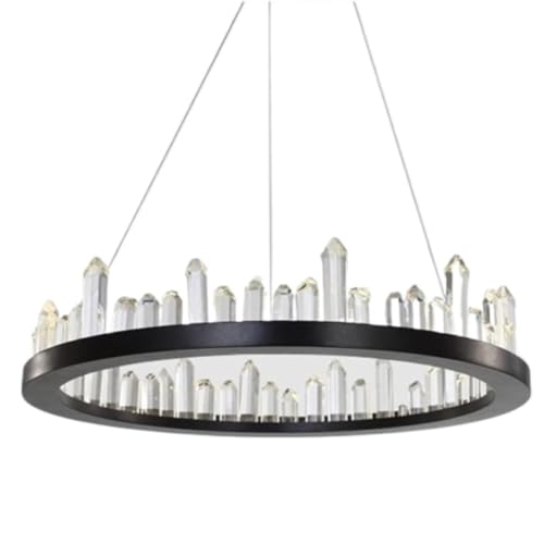 Plafonnier moderne cristal doré 60 cm : Fini les salons sombres