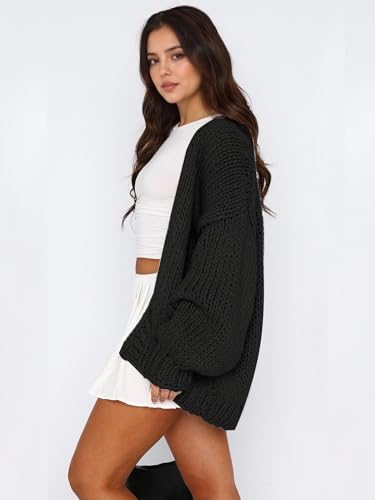 Women's Oversized Open Front Chunky Cardigans Sweaters Long Sleeve Knitted Jackets Tops4