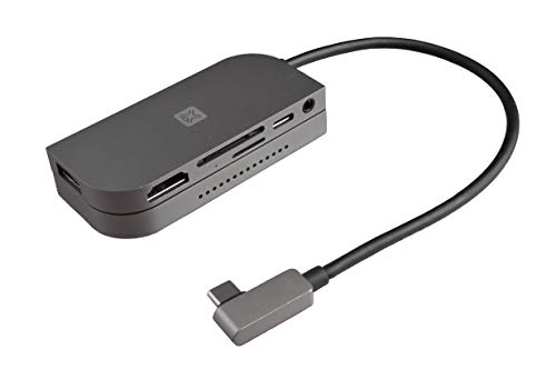 Estación HUB XtremeMac USB-C,Adaptador de 6 en 1 Tipo C para MacBook,iPad Pro y Otros aparatos USB-C- 6 Puertos(1x USB 3.0, 1x HDMI, Audio/Micro,Tarjeta SD/MSD, USB-C PD)